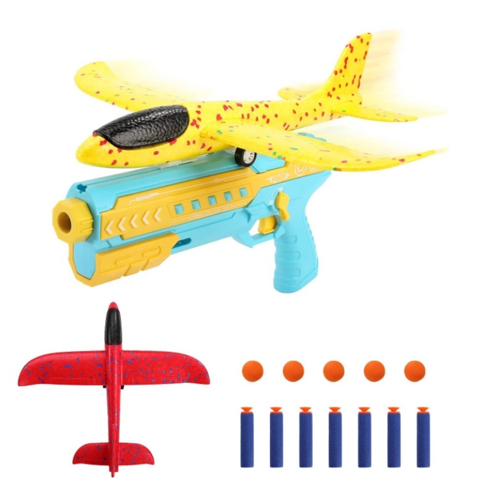 4 in 1 Airplane Toy, Catapult Plane Toy, 2 Flight Mode Glider